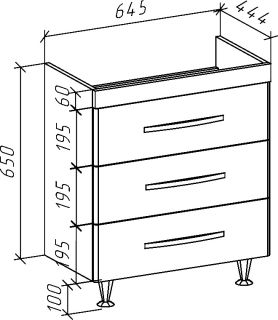 Тумба под раковину Bellezza Рокко 70см бежевый 00000010161